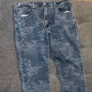 Levi's - Blue Camouflage Men Jeans - size 36 pre-owned